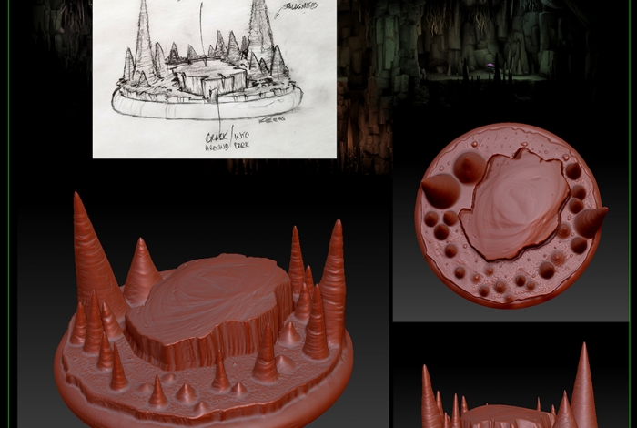 SAK'D 3D Printed Miniature Figure Base - Cavern