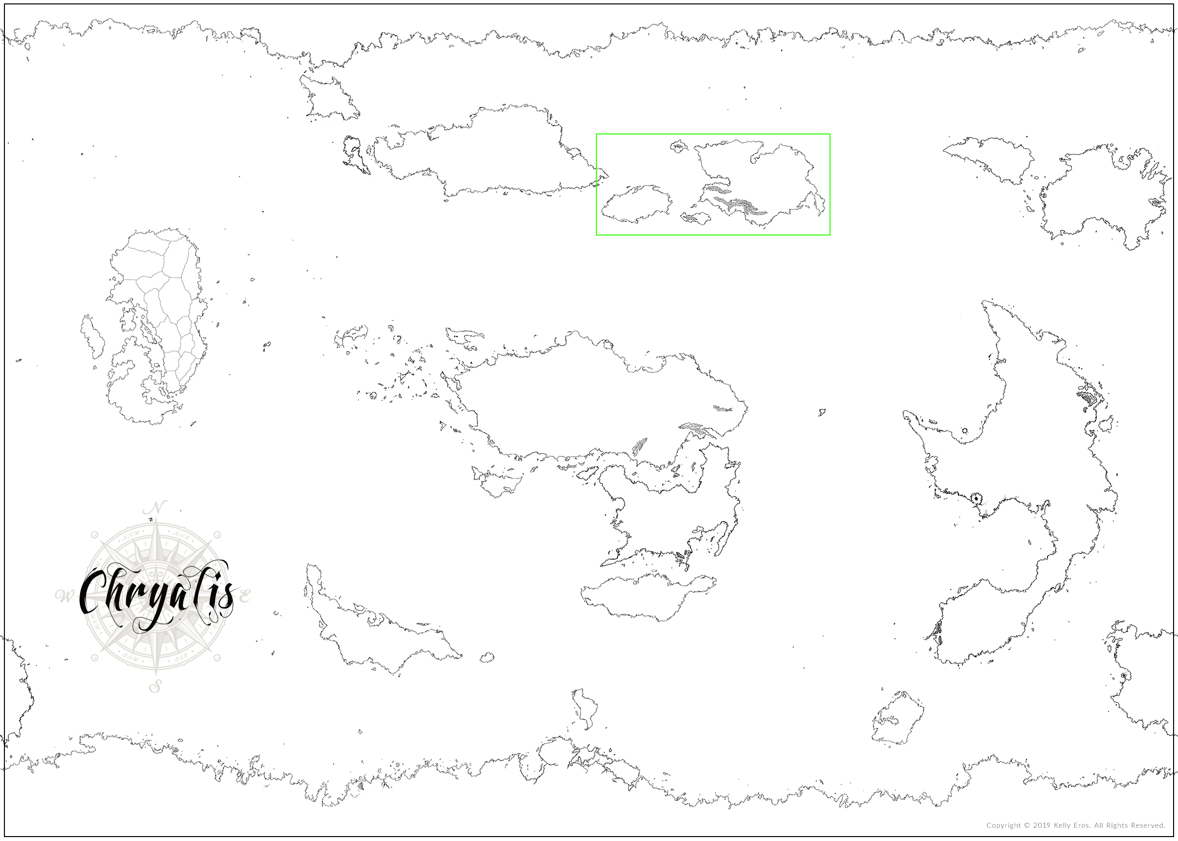 Chryalis World Map - Copyright ©2021 Kelly Eros