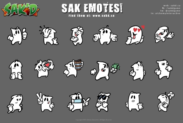 SAK'D Sak Emotes, Emoticons, Emoji