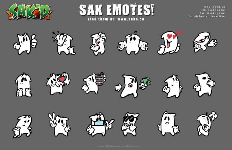 SAK'D Sak Emotes, Emoticons, Emoji